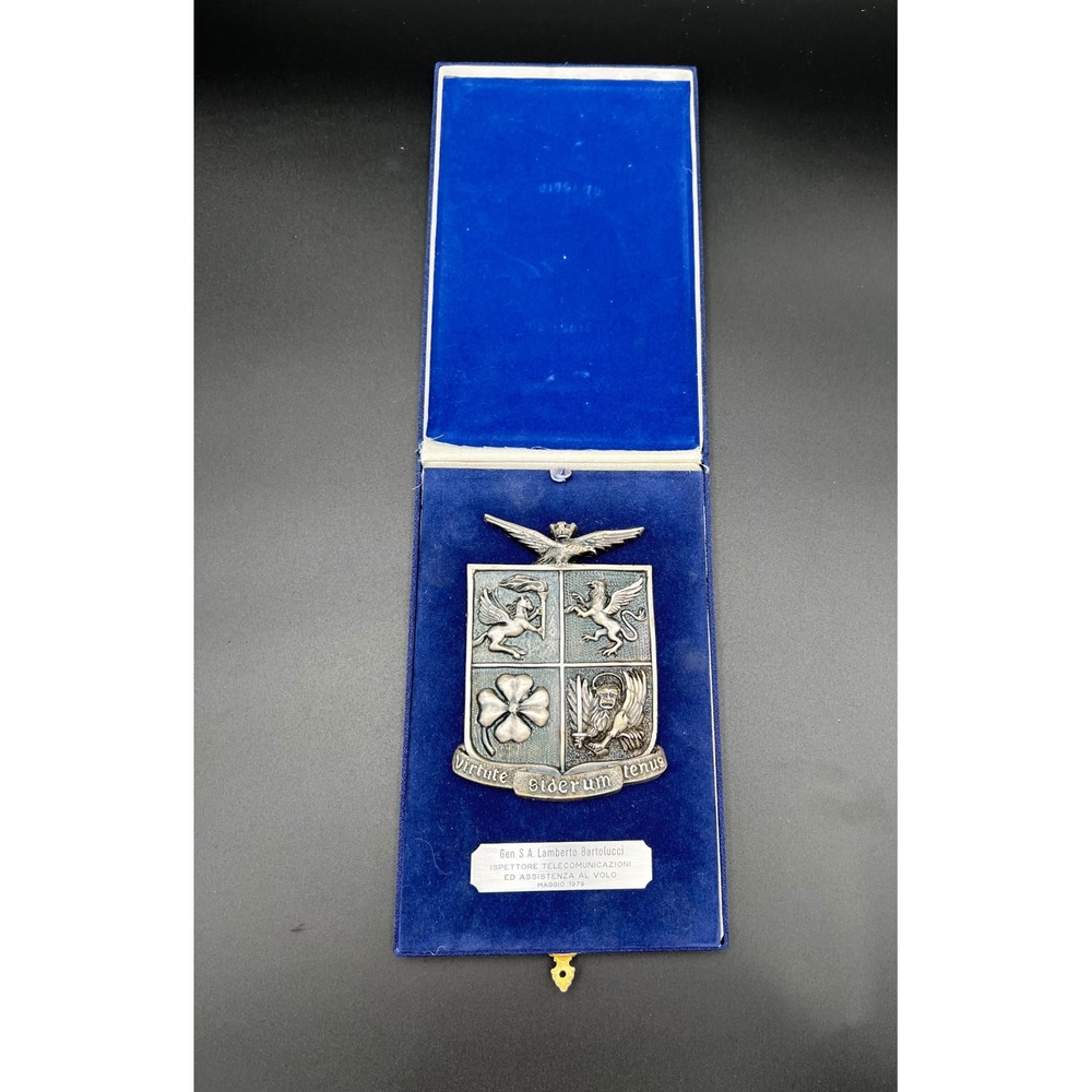 1979 Italian Air Force Gen Lamberto Bartolucci Plaque Original Case Aeronautica